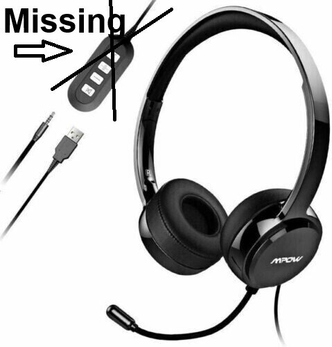 MPOW USB Headset w/ Microphone Noise Reduction - PA071A **Missing USB Adapter**