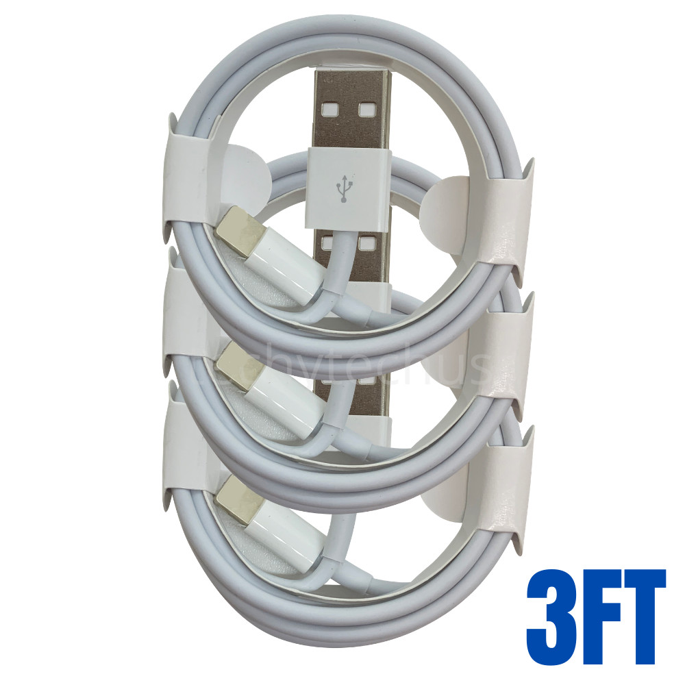 3 Pack USB Charger Cable 3/6Ft For Apple iPhone 14 13 12 11 XR 8 7 Charging Cord