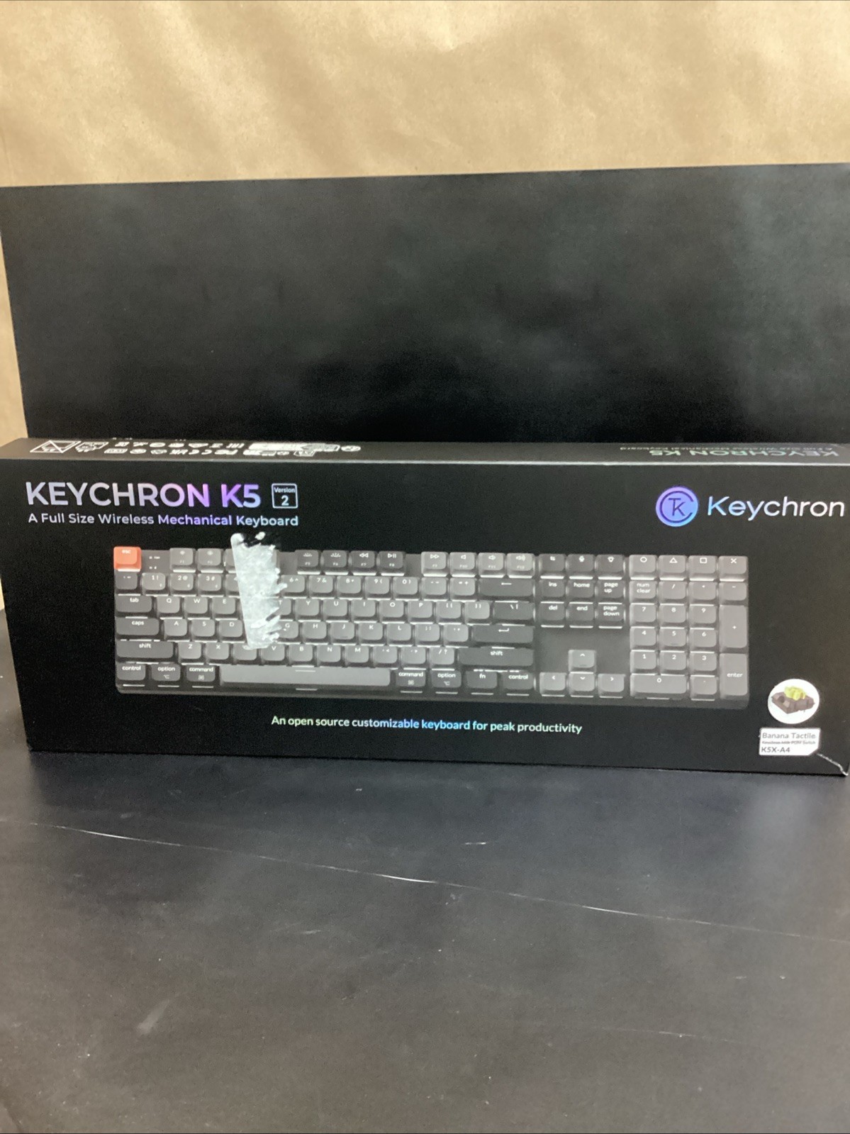 Keychron K5 Full Size Wireless Mechanical Keyboard, Low Profile Banana Tactile