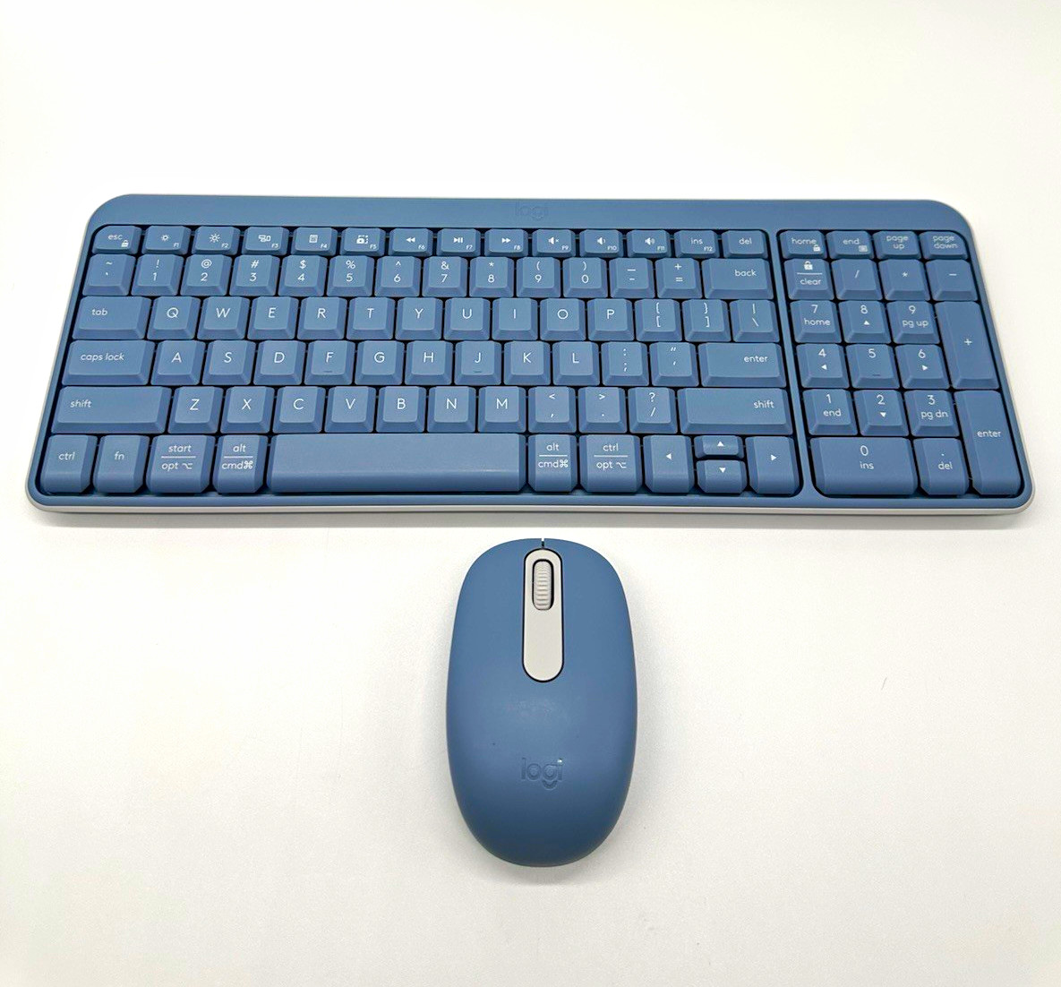 Logitech Slim Wireless Keyboard & Mouse Bundle, Blue, English QWERTY