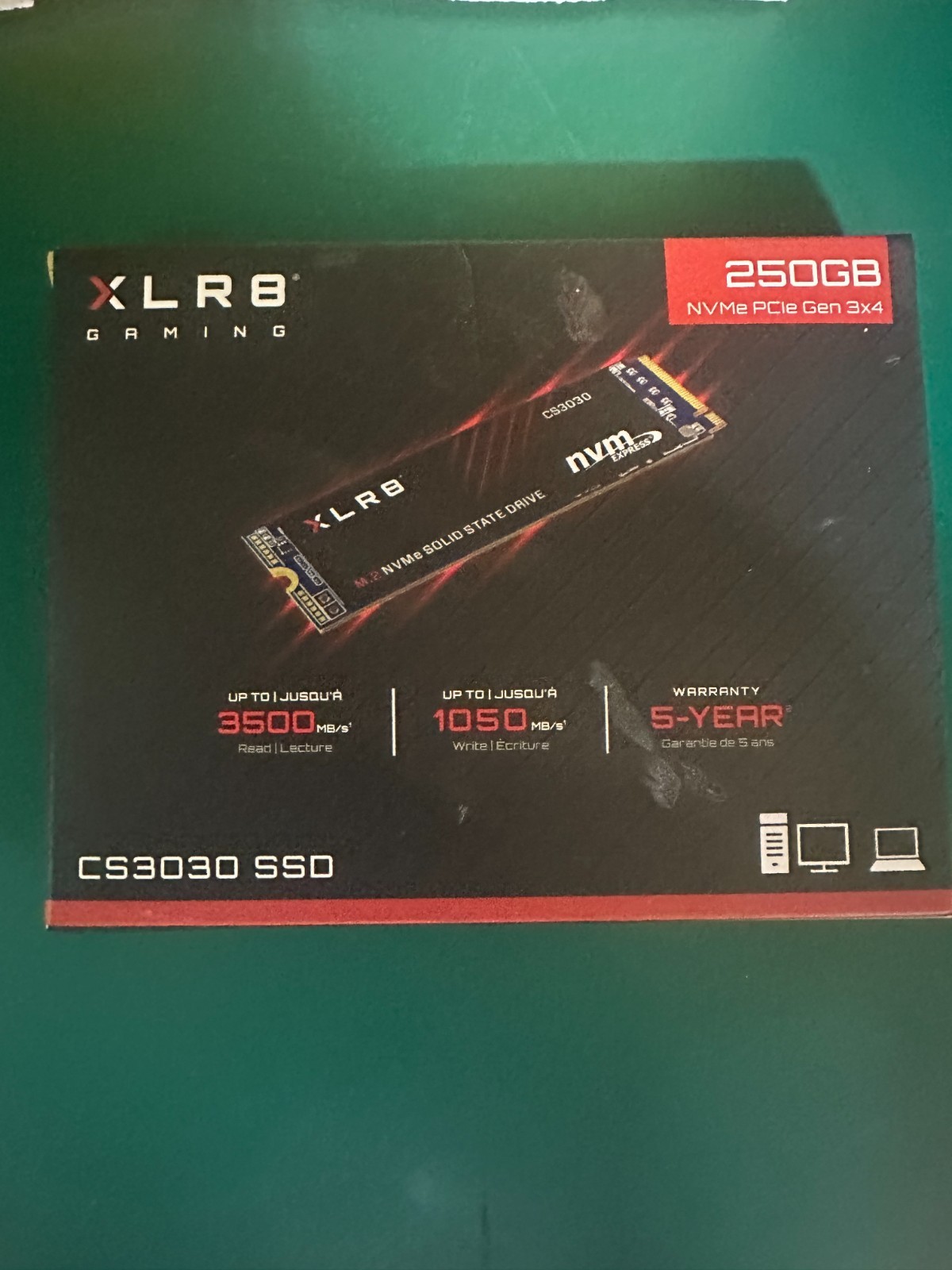 PNY XLR8 CS3030 250GB M.2 Internal SSD (M280CS3030-250-RB)