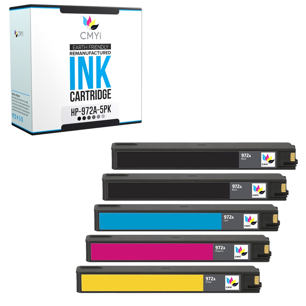 5PK Compatible CMYi 972A Printer Ink Cartridges for HP PageWide Pro 452dn 452dw