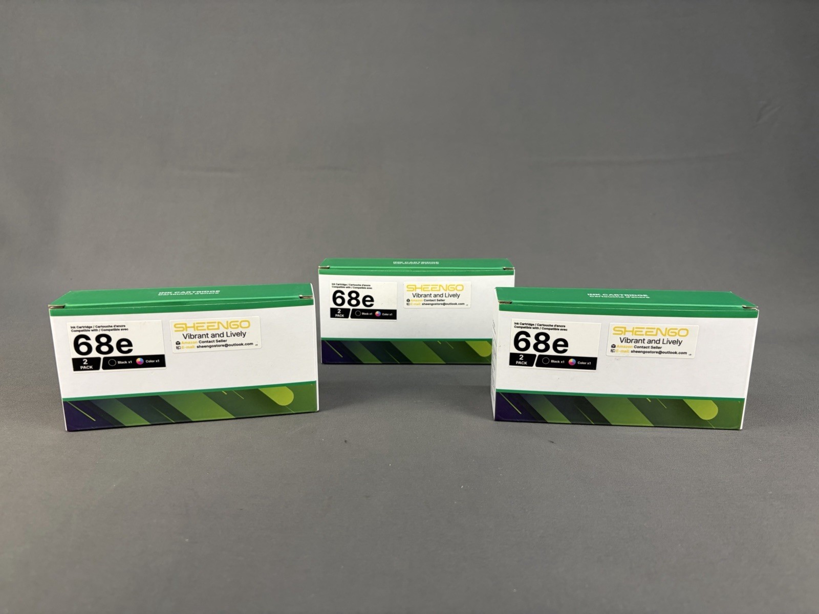 NEW Lot of 3 68e Ink Cartridge Compatible for HP 68 Black-Color Combo 2 Pack
