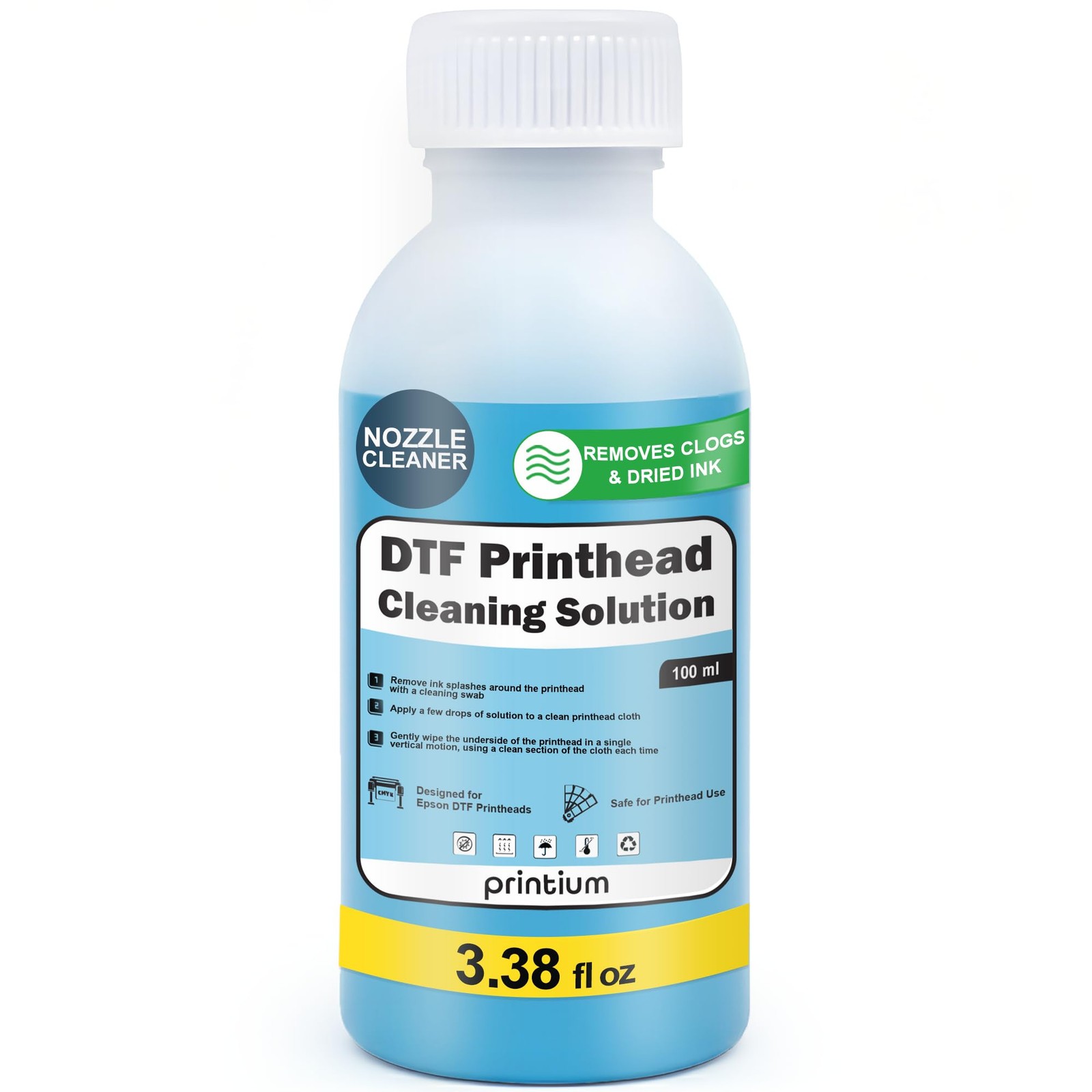 DTF Printhead Cleaning Solution 3.38 fl oz (100ml) | Dissolves Ink Clogs & Re...