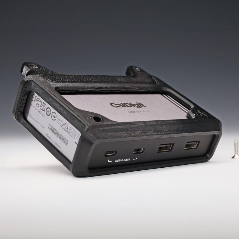 CalDigit Element 5 & 4 Under-Desk Mount Bracket | E5 Thunderbolt Hub Dock Holder