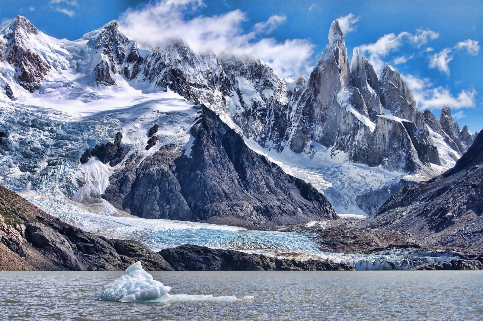 Landscape glacier cerro torre snow mountains ice Custom Gaming Mat Desk