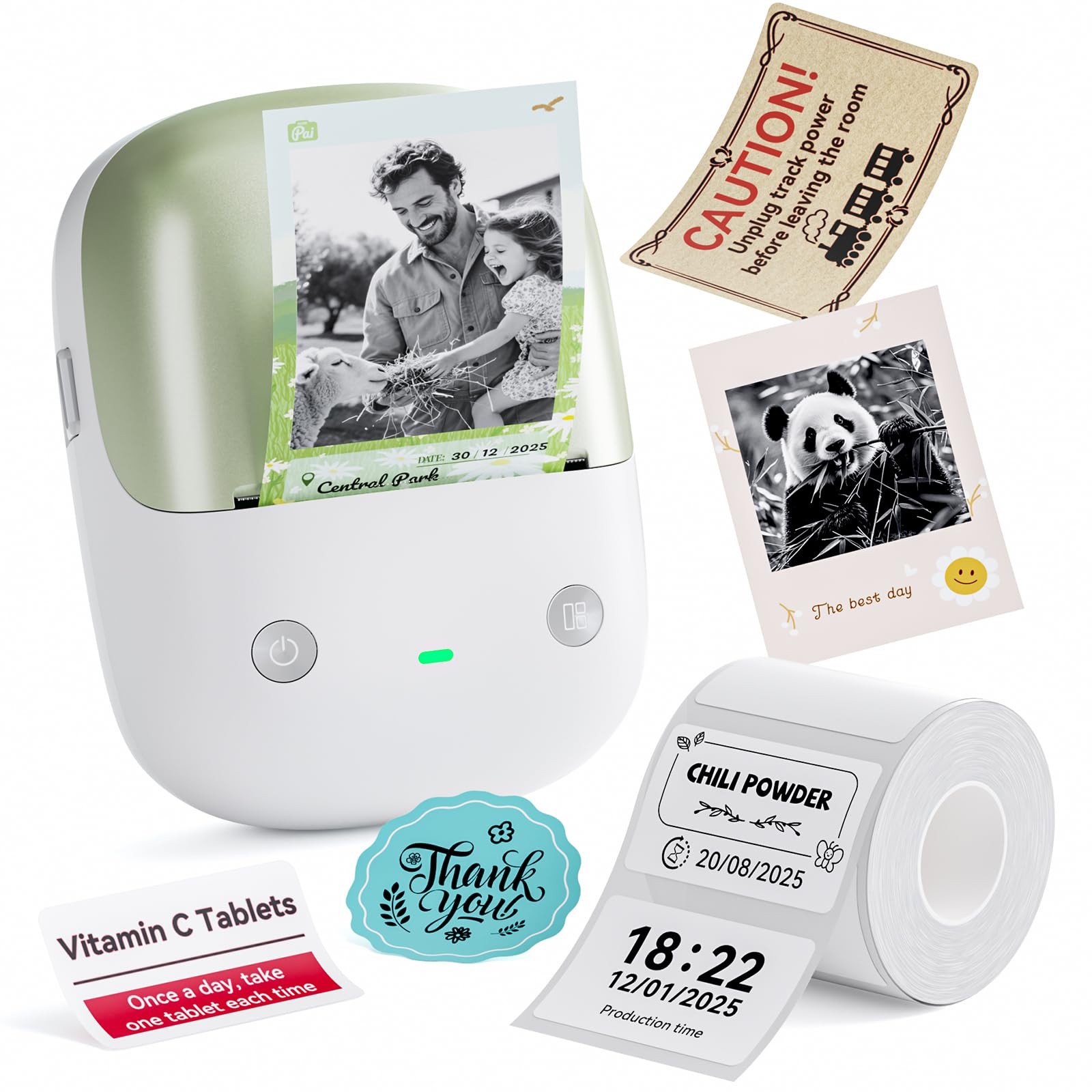 B2 PRO Label Maker, 300DPI HD Thermal Photo Label Printer, Green