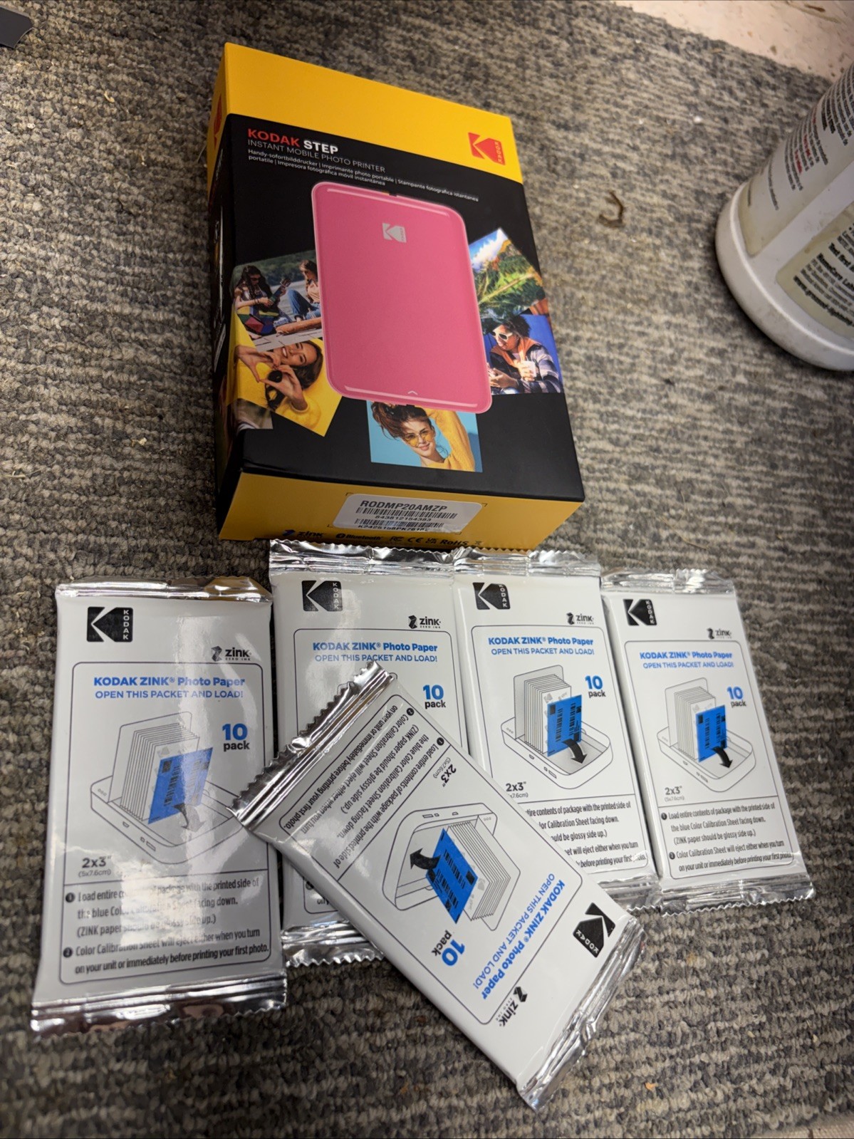 New Sealed KODAK Step Instant Smartphone Photo Printer + 5 sheets Pink 🆓  Ship