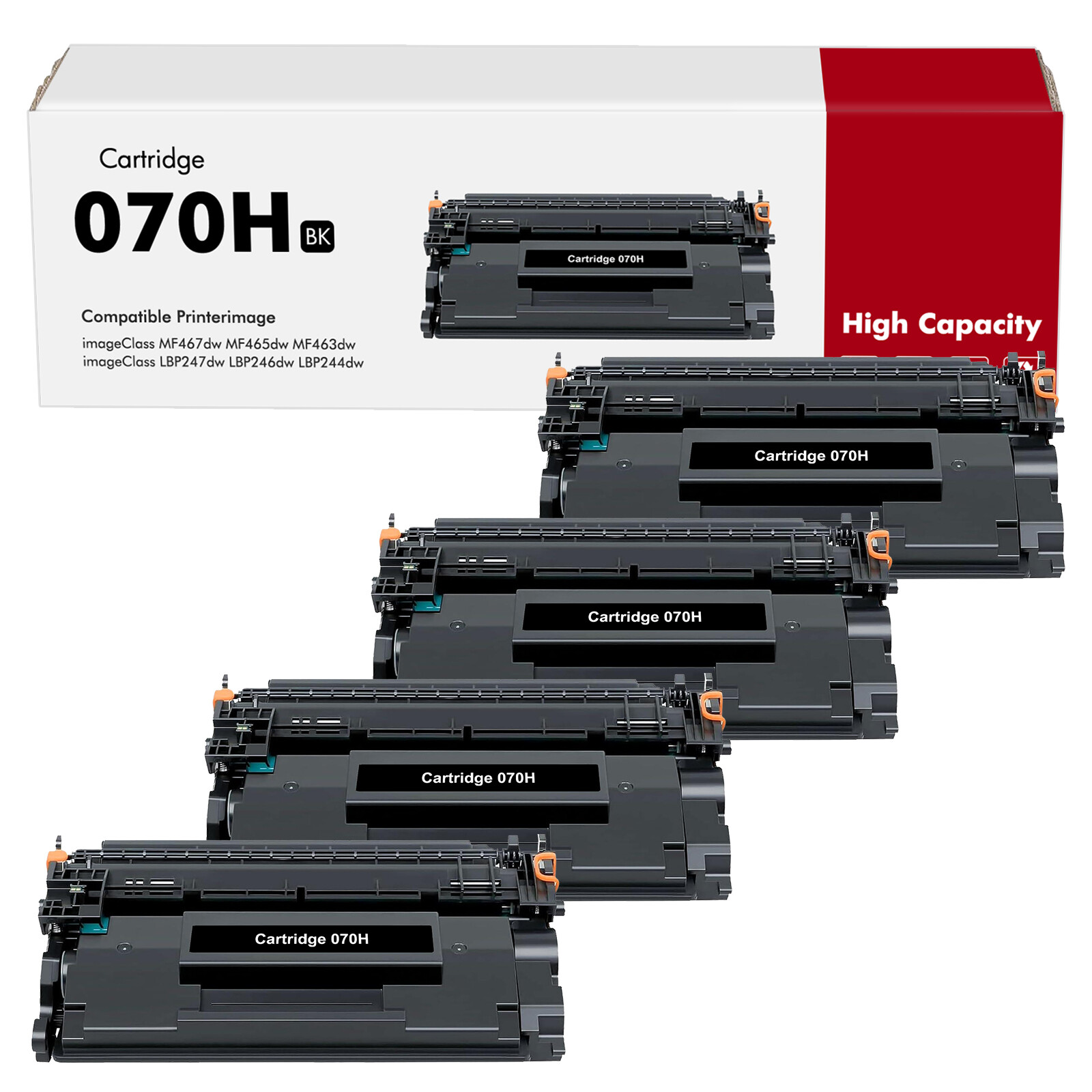 4 Pack Replacement Canon 070H Toner Cartridge MF465dw MF462dw LBP247dw LBP246dw