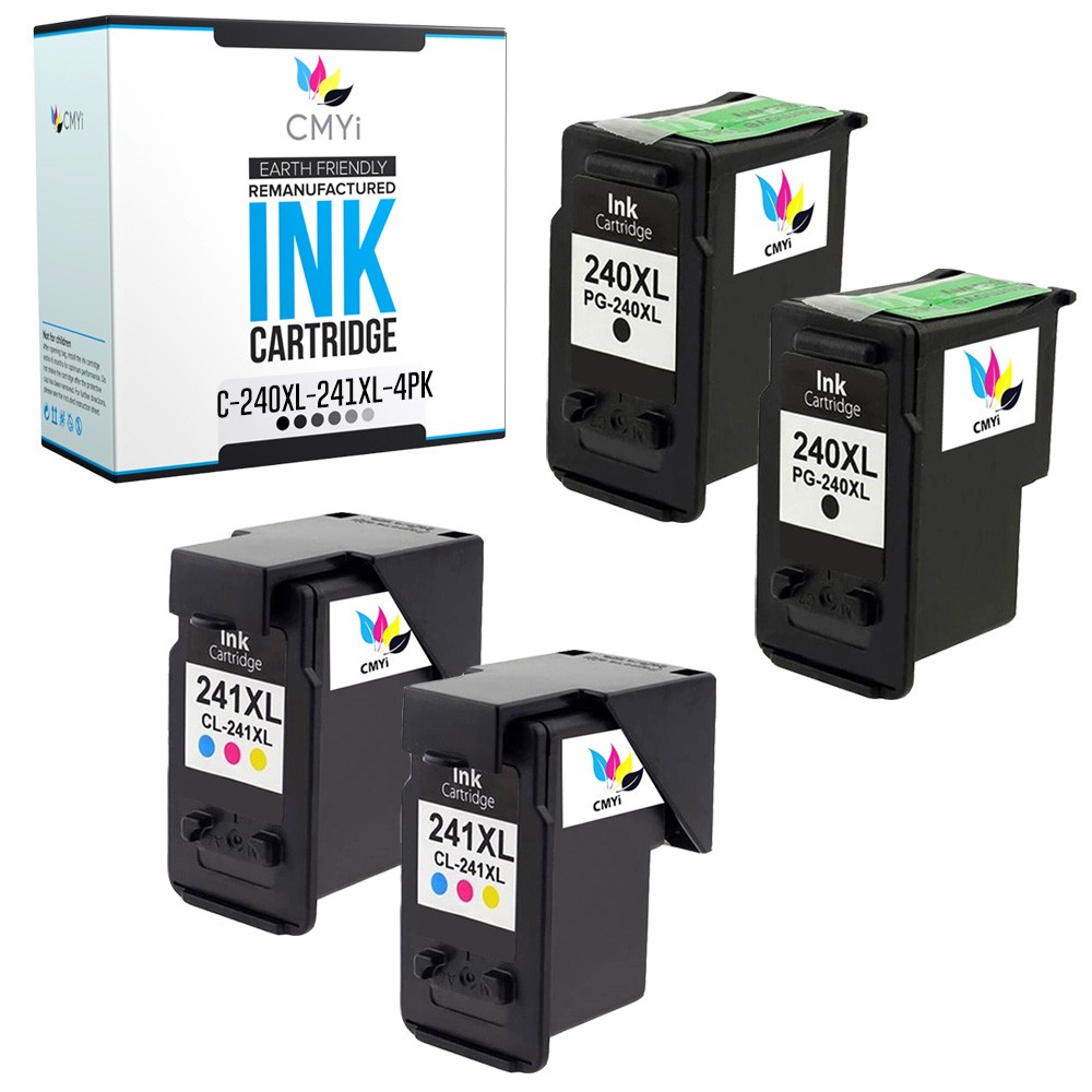 4PK CMYi Compatible PG-240XL CL-241XL Ink Cartridges for Canon PIXMA MX374 MX434