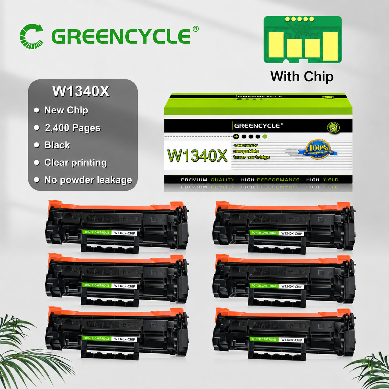 [ New Chip] 6PK Compatible W1340X Toner Cartridge with HP 134X M209dw MFP M234dw