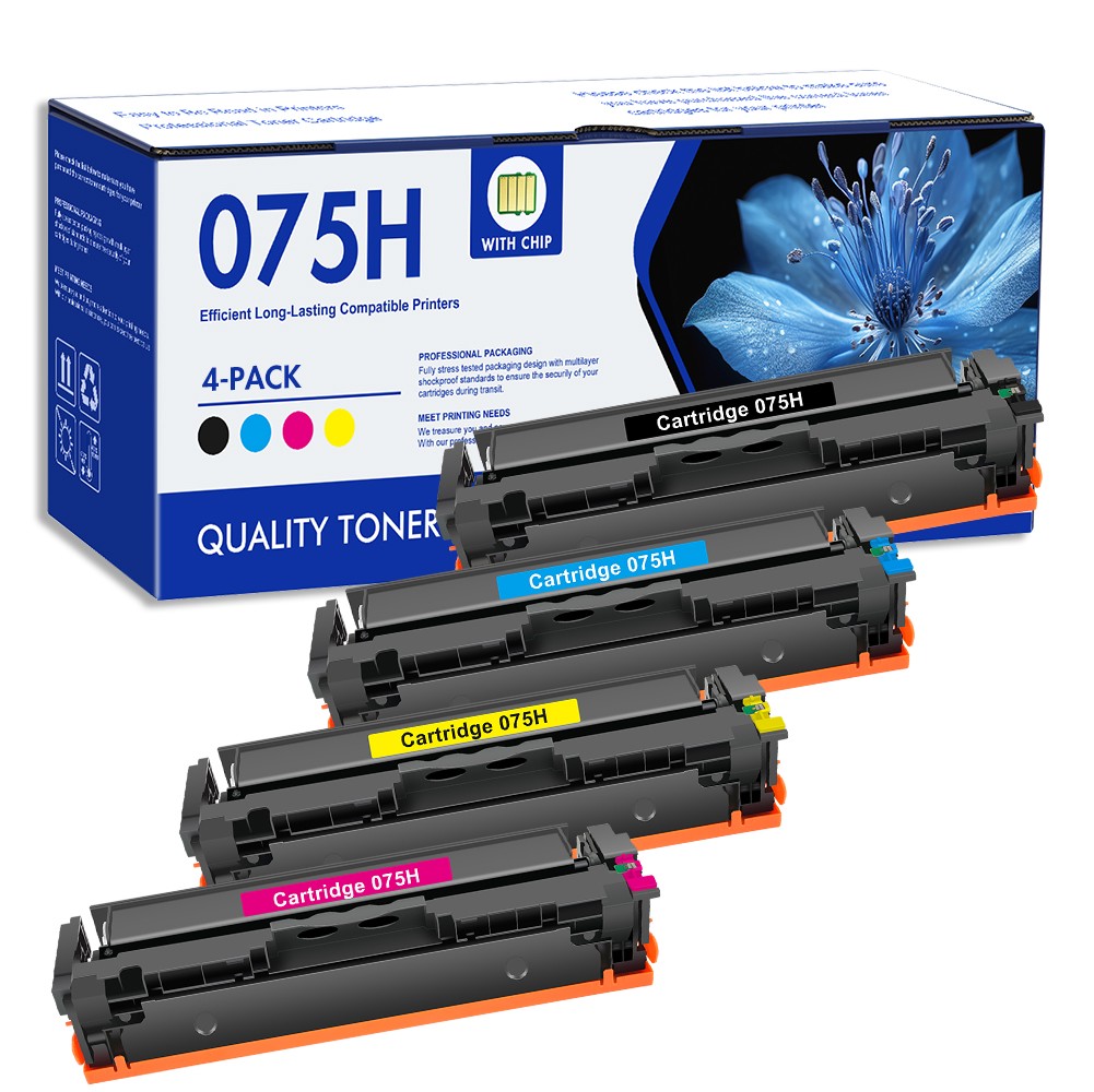 4 Pack 075H Toner Cartridge for Canon ImageCLASS MF665CDW MF663Cdw LBP646Cdw