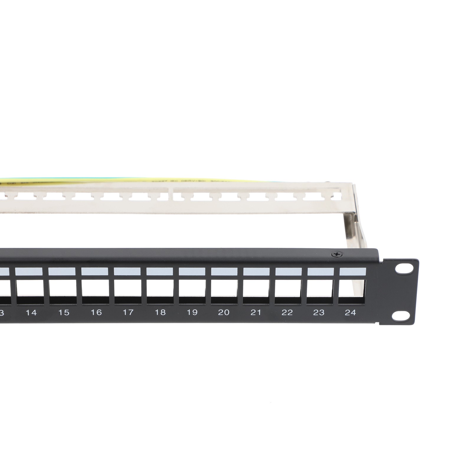 1/2PCS 19" 1U 24-Port RJ45 Patch Panel with Inline Keystone & Cable Management