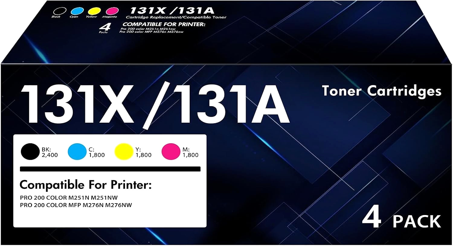 131X/131A Compatible Toner Cartridge for HP LaserJet Pro 200 M251 & M276 Series