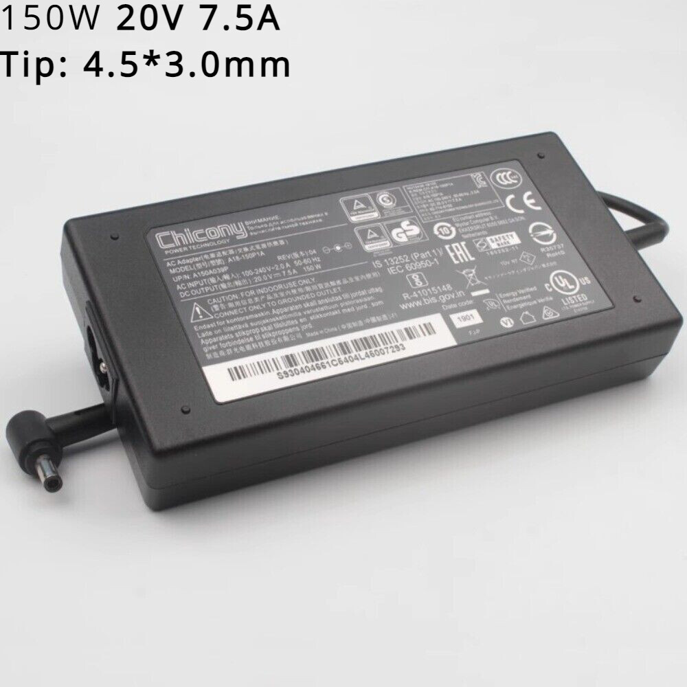 FIT FOR Chicony 150W Charger for MSI Stealth 15M A11SDK A11SEK A11UEK 4.5*3.0mm