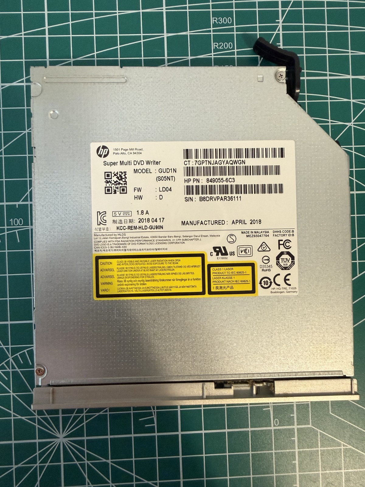 HP DVD+/-RW Dual Layer Optical Drive GUD1N 849055-6C3 Super Multi DVD Writer