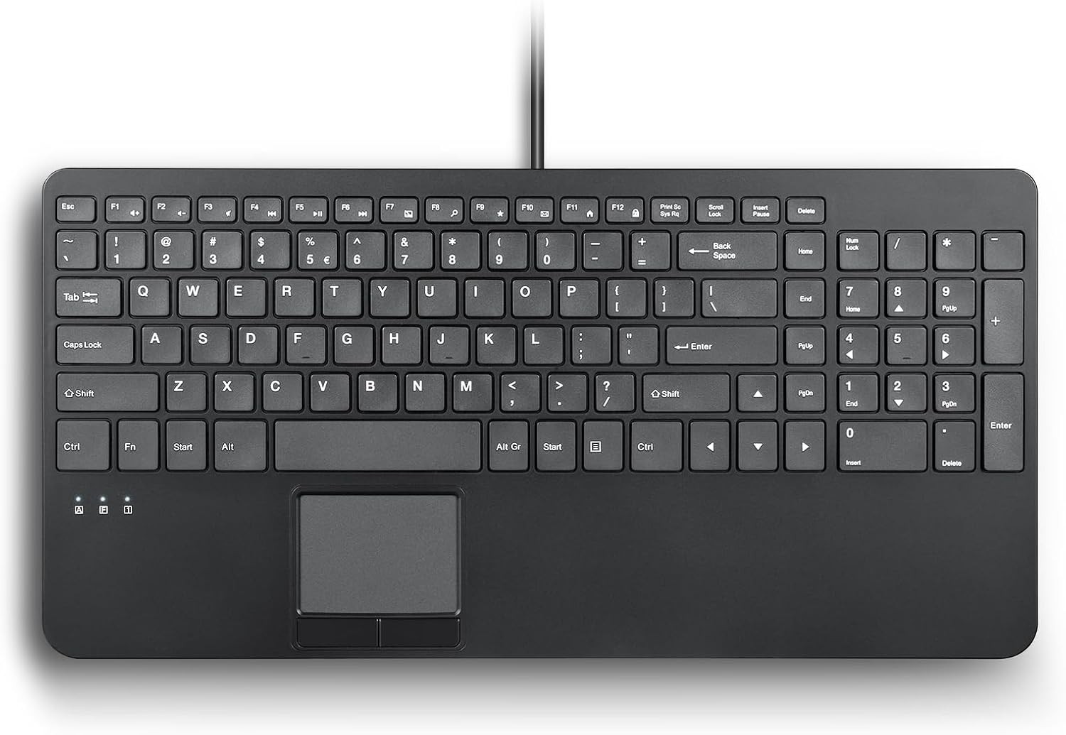 Perixx PERIBOARD-534 US, Wired Compact USB Keyboard with Touchpad - X Type