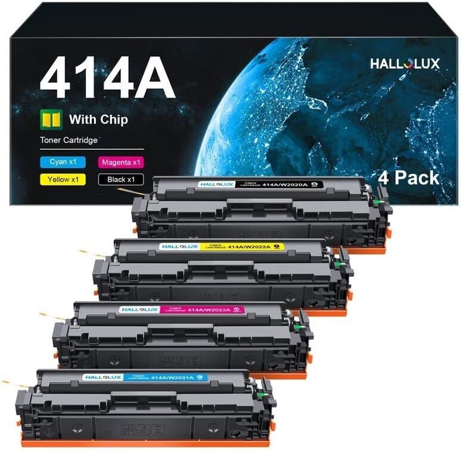 4x 414A Compatible Toner Cartridges with CHIP for HP M454, M479, M455, M480