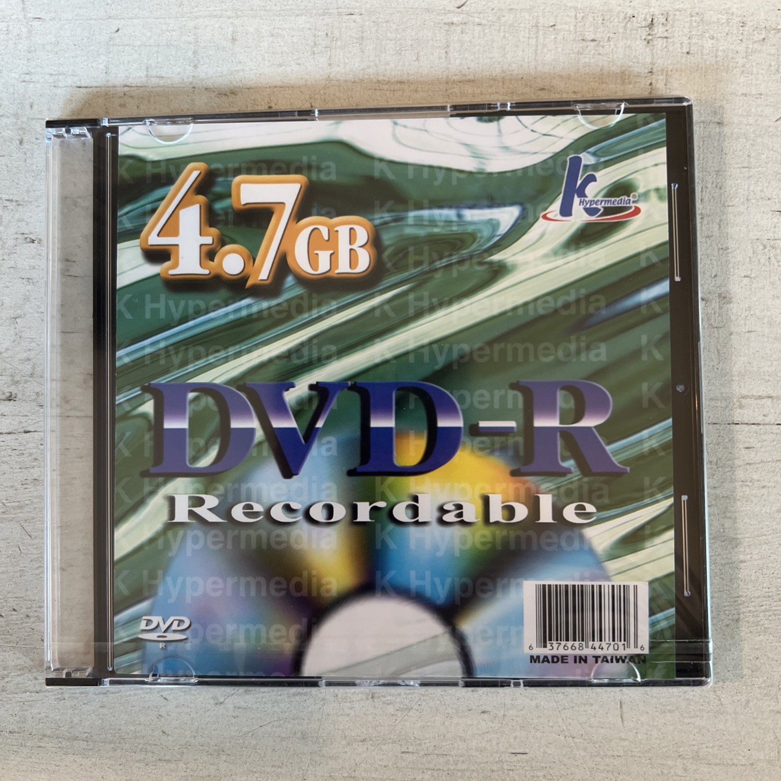 DVD-R Recordable Disc 4.7GB 4x write speed Khypermedia brand Slim Case Packof 21