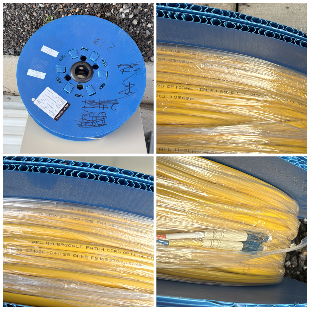 AFL Single Mode Fiber Optic Cable LC LC 213M 699FT Yellow 2-Fiber Unopened NEW
