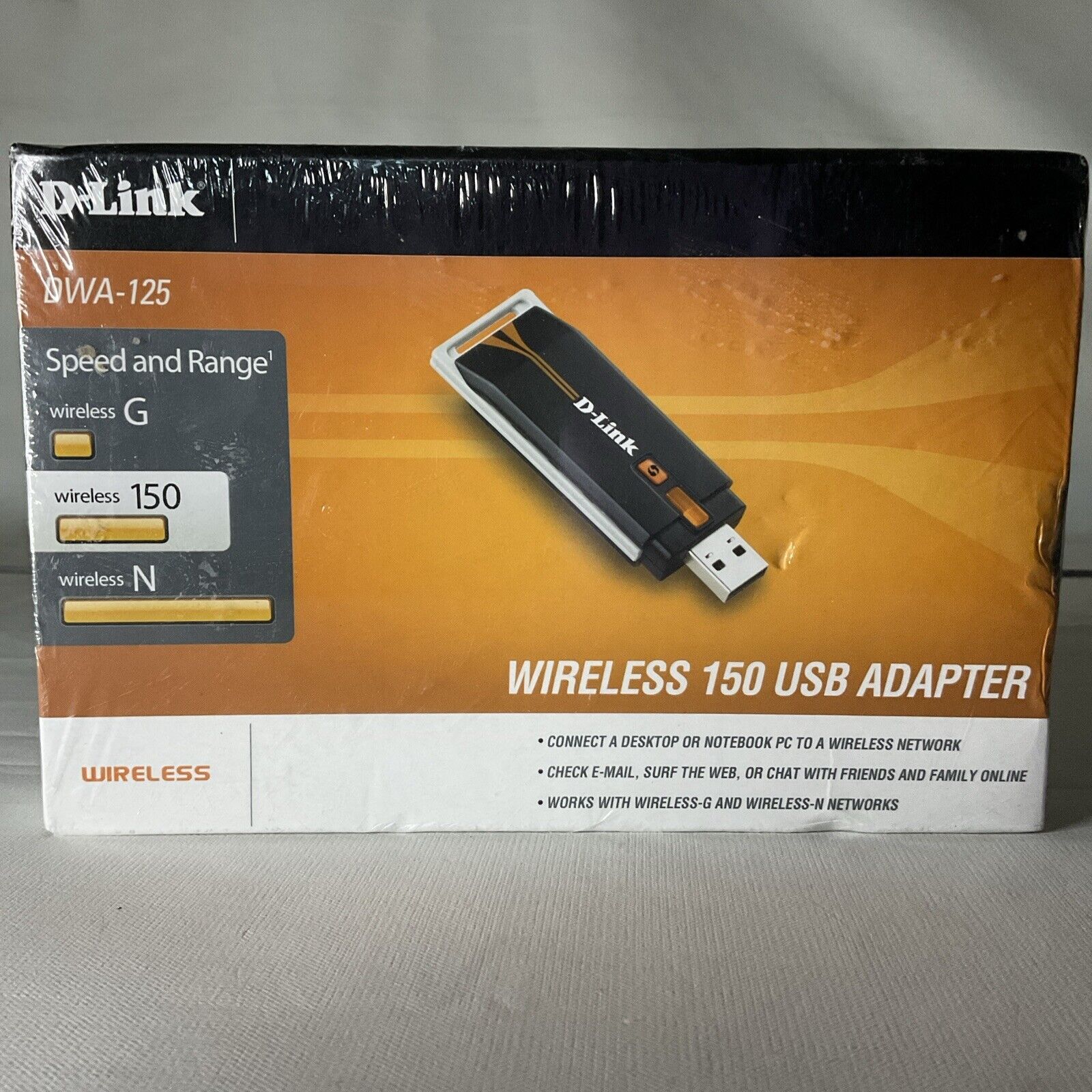 D Link DWA 125 Wireless 150 USB Adapter High Speed Internet Connections Sealed