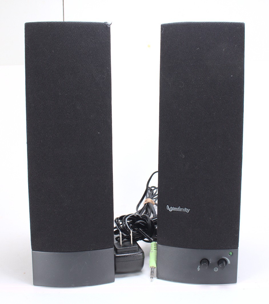 IBM Infinity 3W Black Desktop Computer Speakers Model 25P4726