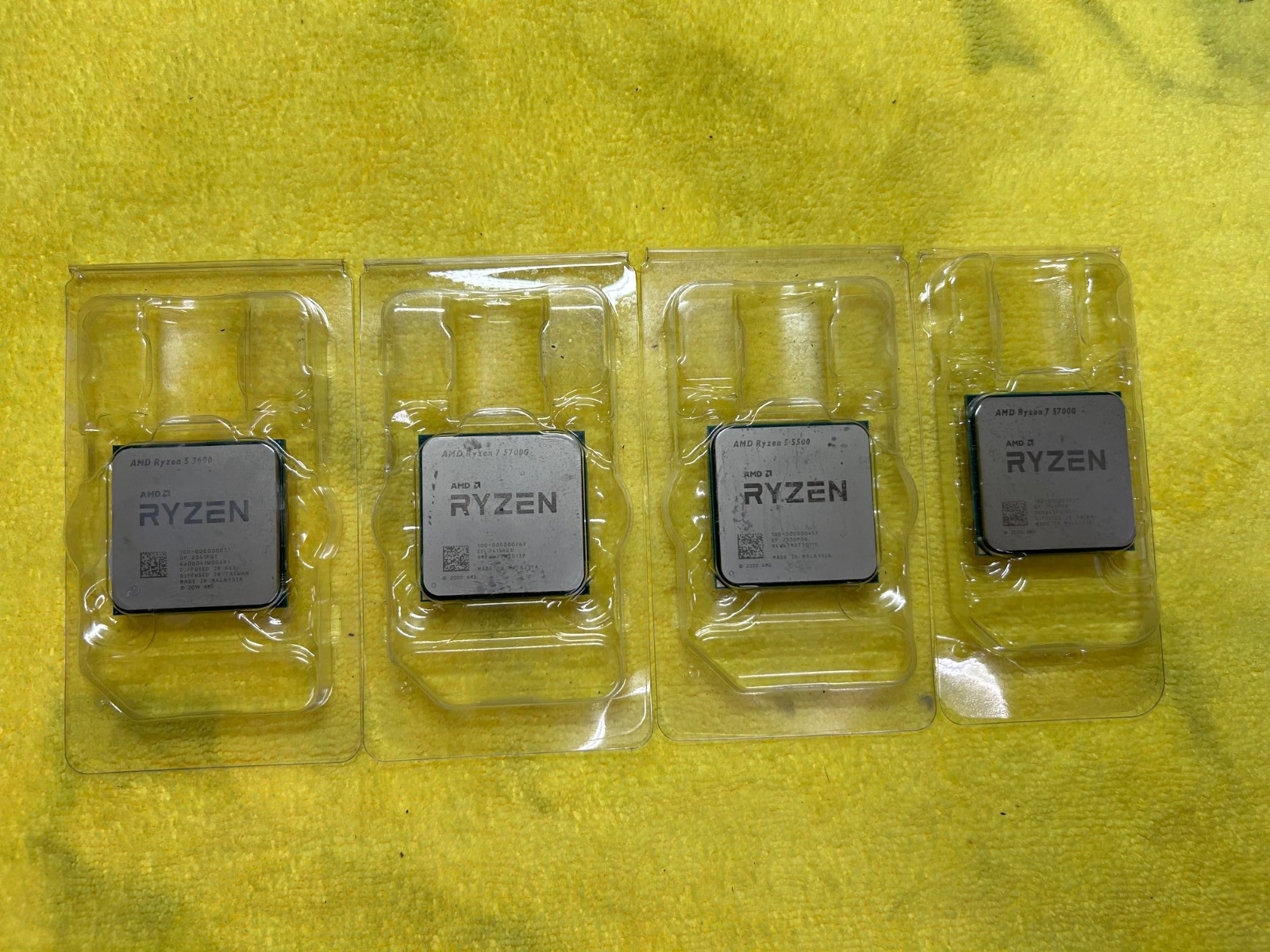 LOT OF FOUR RYZEN 5/7 CPUs ***AS IS** No damaged or missing pins