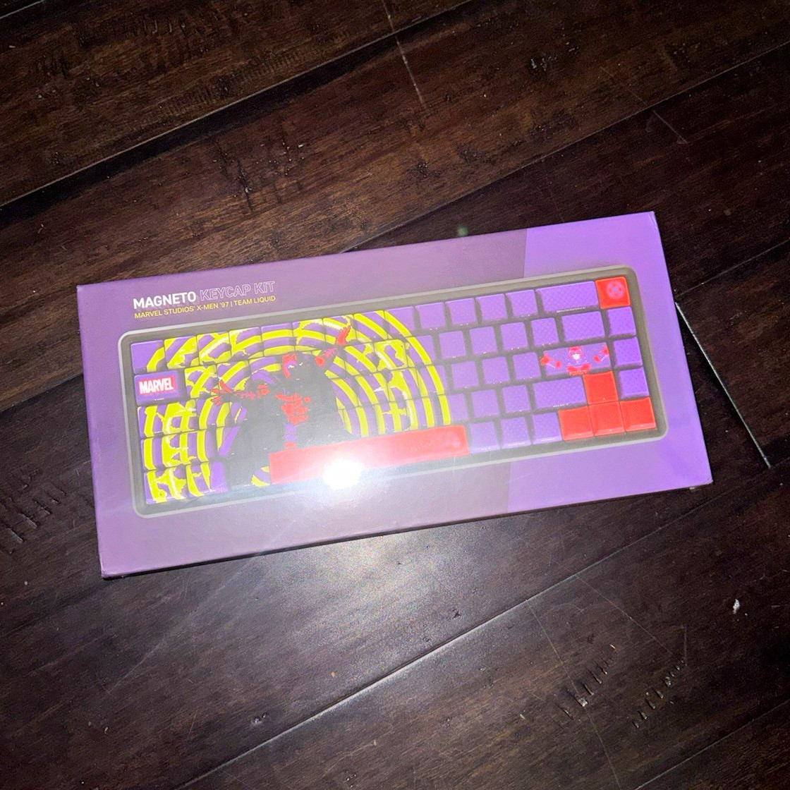 Marvel Magneto Keycap Kit for Keyboard Purple Red Yellow Black