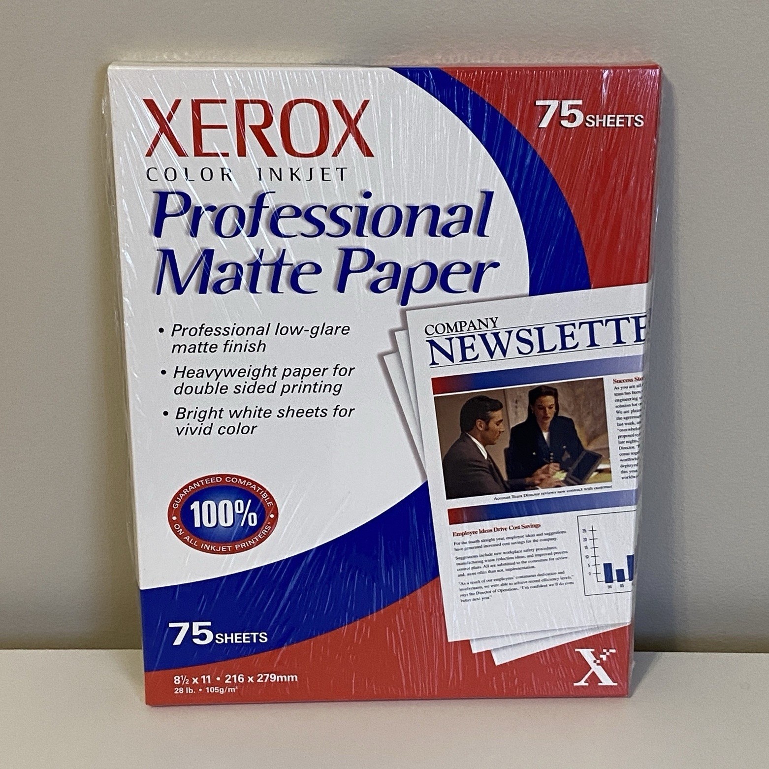 Xerox Color Inkjet Professional Matte Paper 8.5”x11” 75 Sheets 