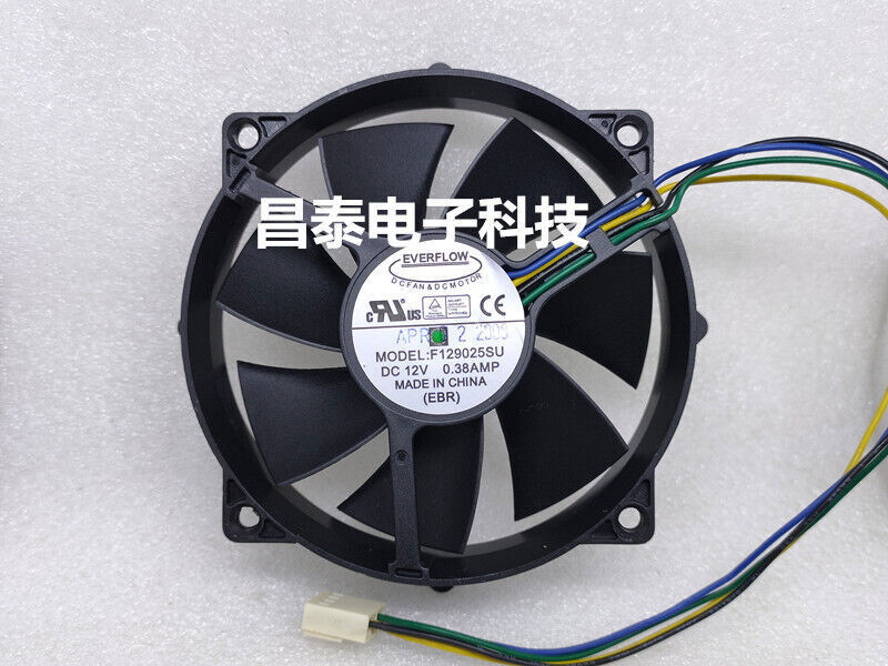 Original Everflow F129025su 9025  Four-wire Cpu Cooling Fan 12v 0.38a 
