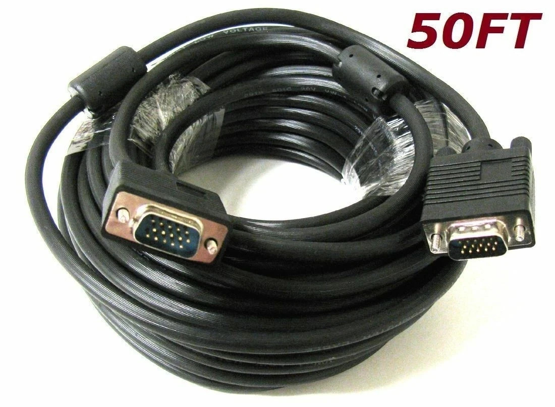 SVGA SUPER VGA Monitor 15PIN M/M Male To Male Cable CORD FOR PC TV HDTV Blue Us