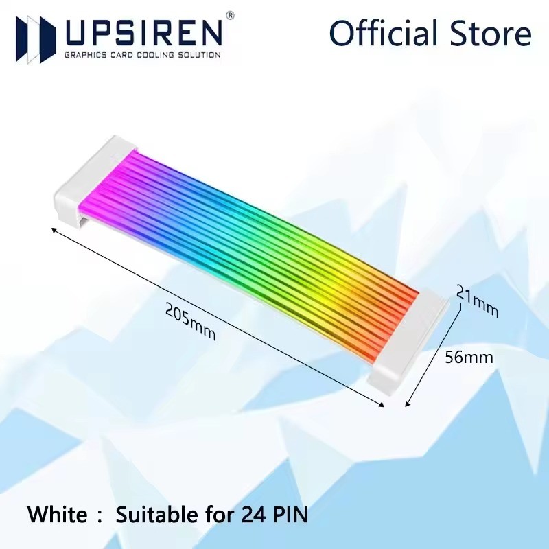 UPSIREN Bendable ARGB PSU Cable Cover 24pin/8pin GPU Motherboard Light