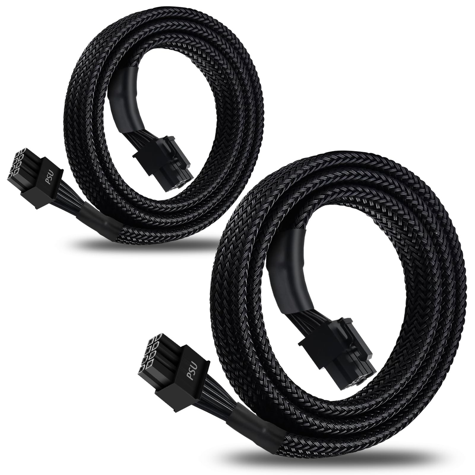 2-Pack 8 Pin PCIe Cable for EVGA Power Supply, PCIe 8 Pin Male to (6+2) Male ...