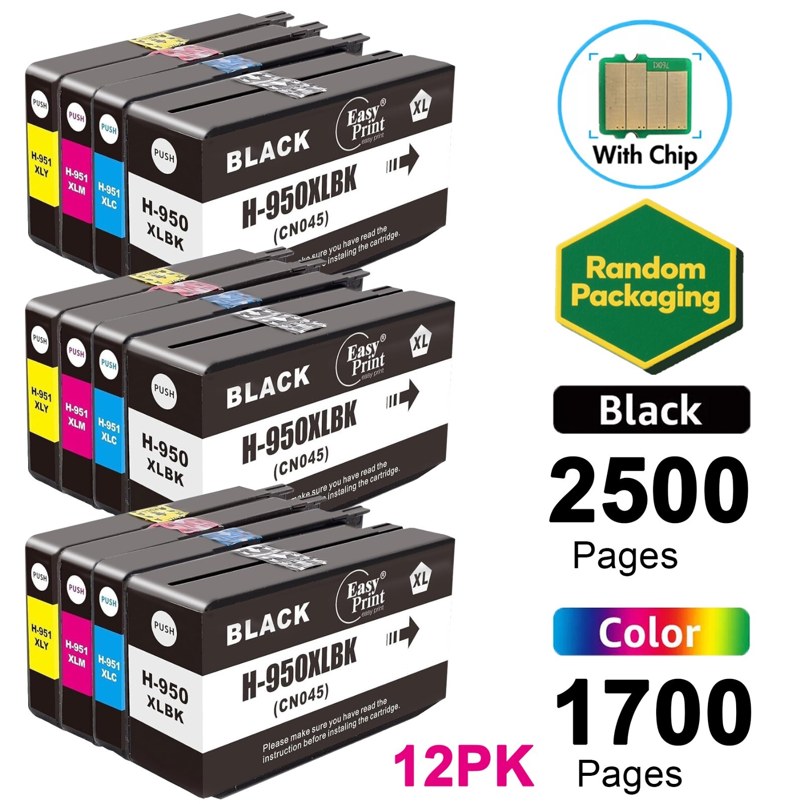12PK 950XL 951XL Ink Cartridge For HP OfficeJetPro 8610 8620 8100 8630