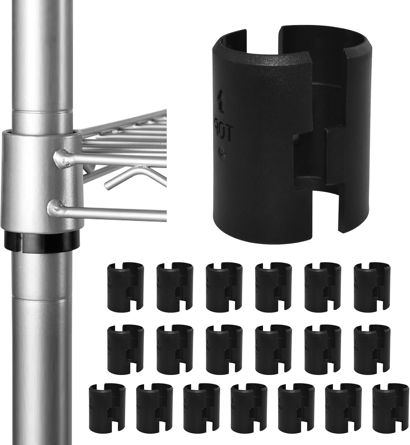 40 Pcs Wire Shelf Clips for 1 Inch Post