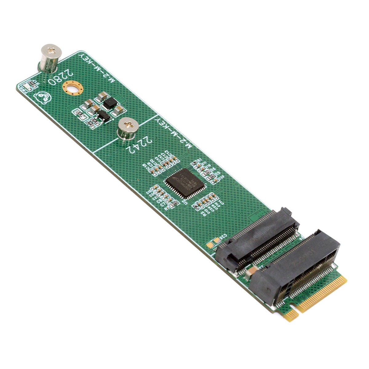 Daul Port M.2 NVME Expansion Card Adapter,PCIE MKey 1 to 2 NVME SSD Card Adapter