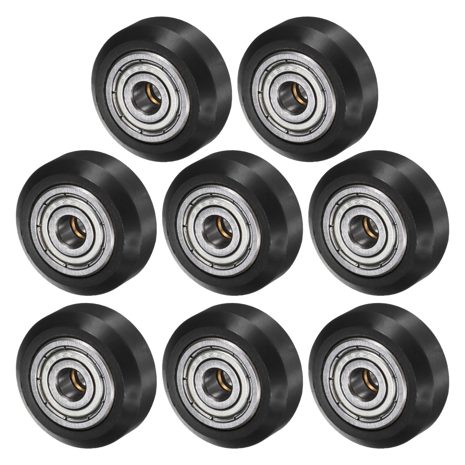 8Pcs 3D Printer Rollers V Slot 0.94" POM Pulley Wheel 625ZZ for 3D Printer Black