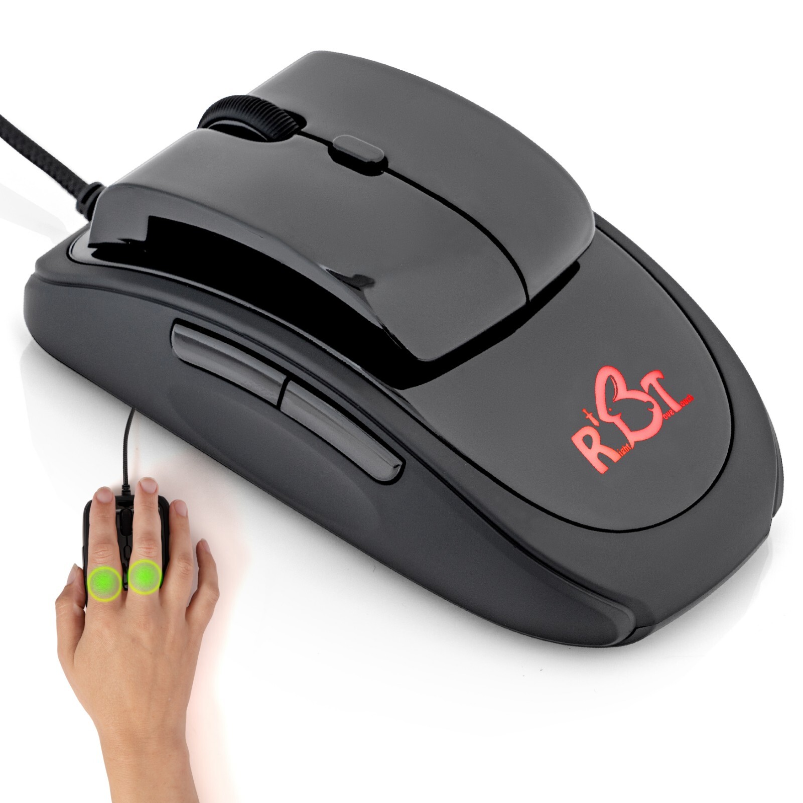 QuadraClicks RBT- Most Comfortable Rabbit Mouse Right 'Bove Touch Ending RSI