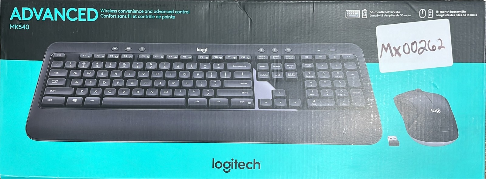 Logitech ADVANCED MK540 Full Size Wireless Keyboard and Mouse Combo - Black