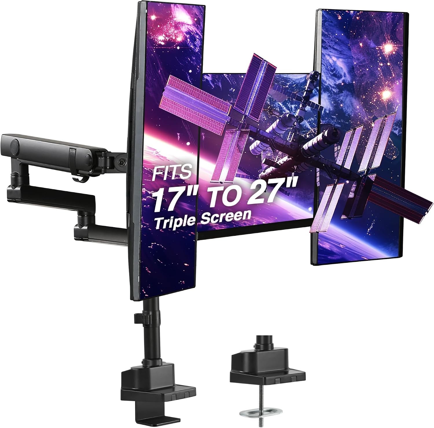 `AVLT Triple 17-27" Monitor Arm Desk Mount Mechanical Spring DM26-1`