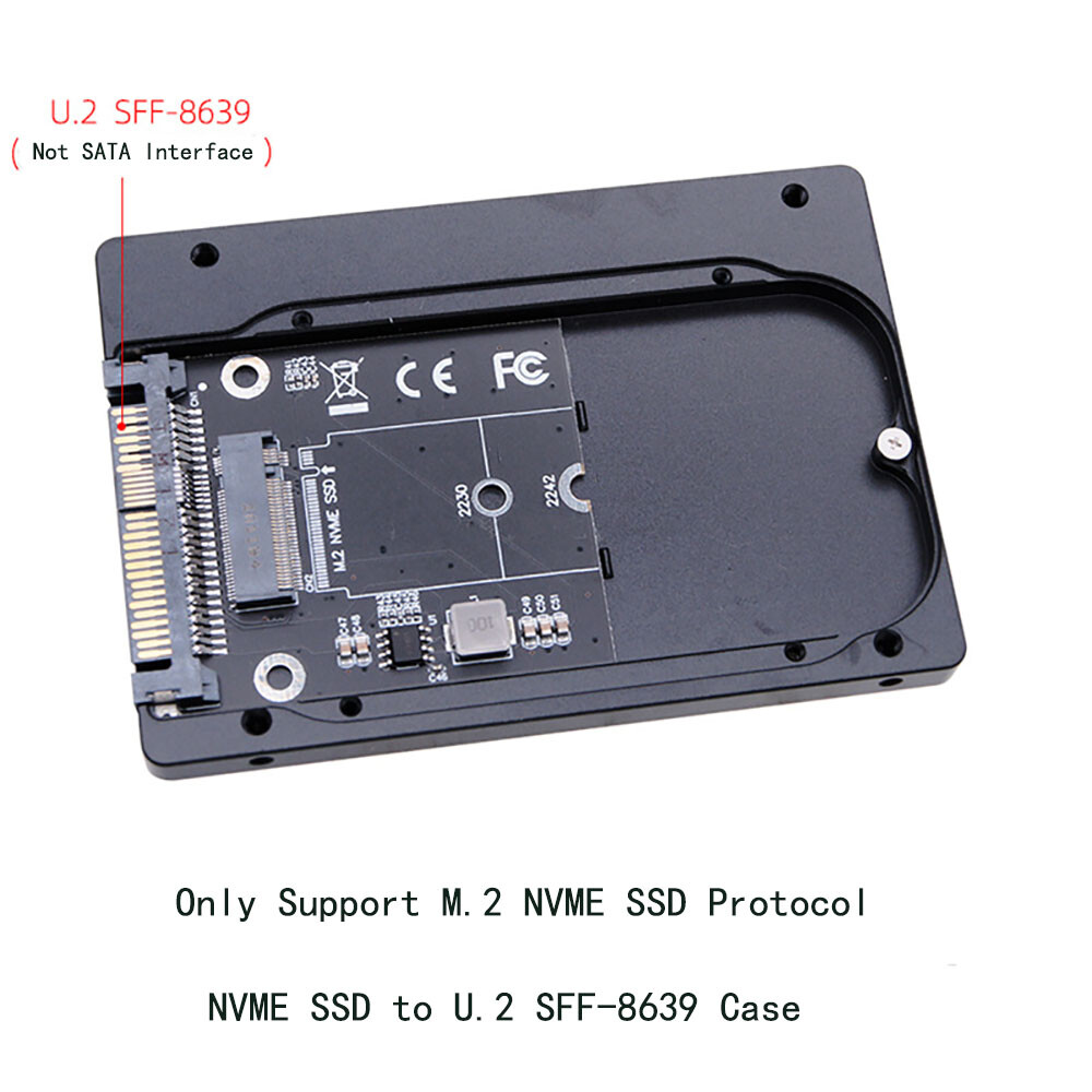 High Quality Aluminum Alloy Case M.2 NVME SSD to U.2 SFF-8639 Adapter Case