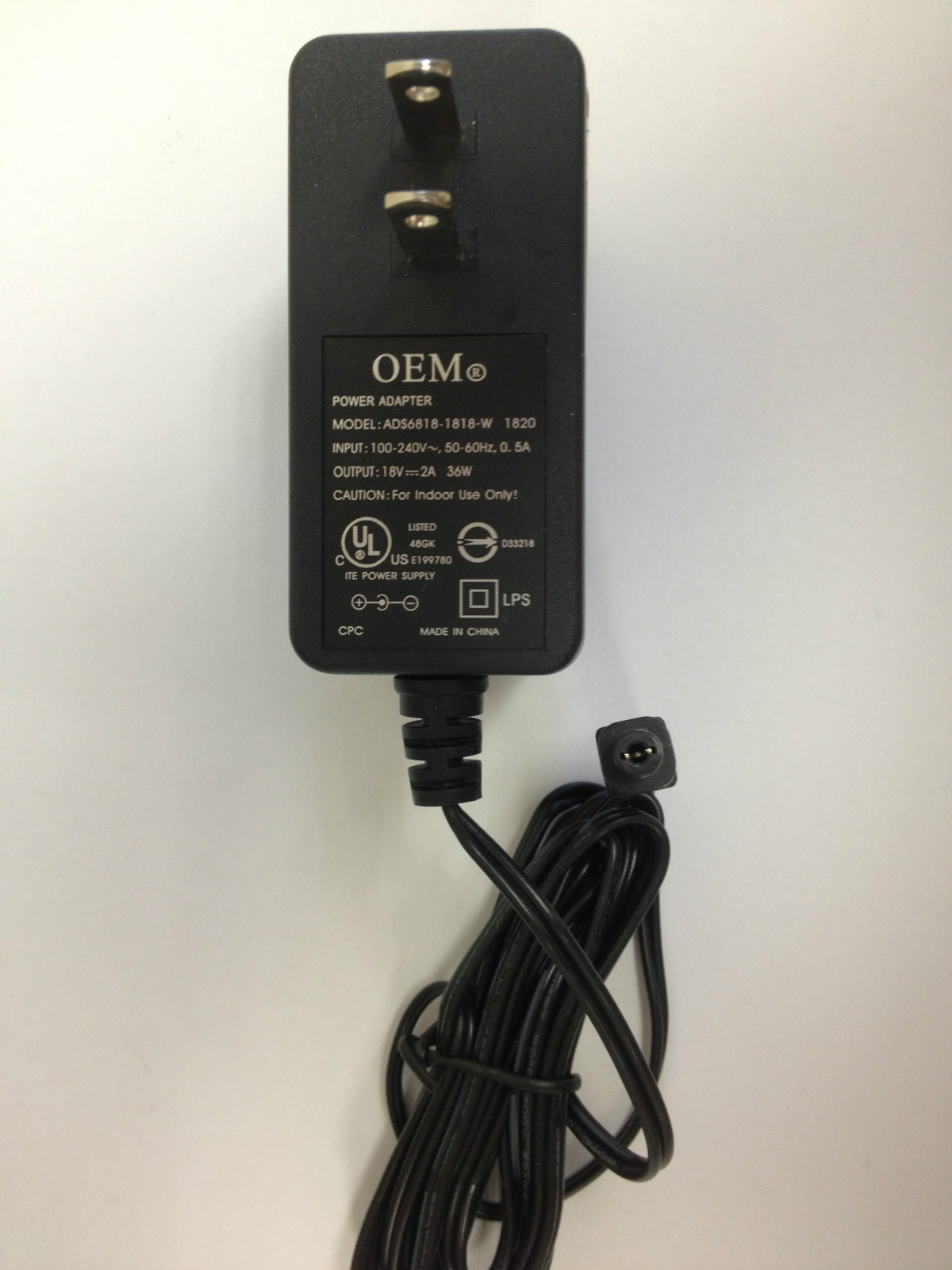 AC Adapter Wall Cable Charger Power Cord OEM ADS6818-1818-W 1820 18V 2A 36W