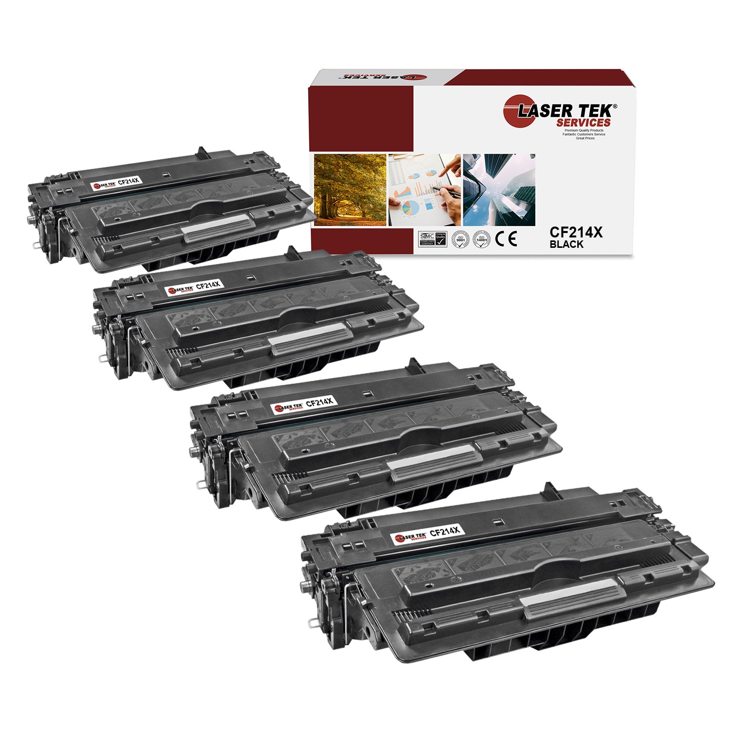 4Pk LTS 14X CF214X Black HY Compatible for HP LaserJet 700 M725z+ MFP Toner