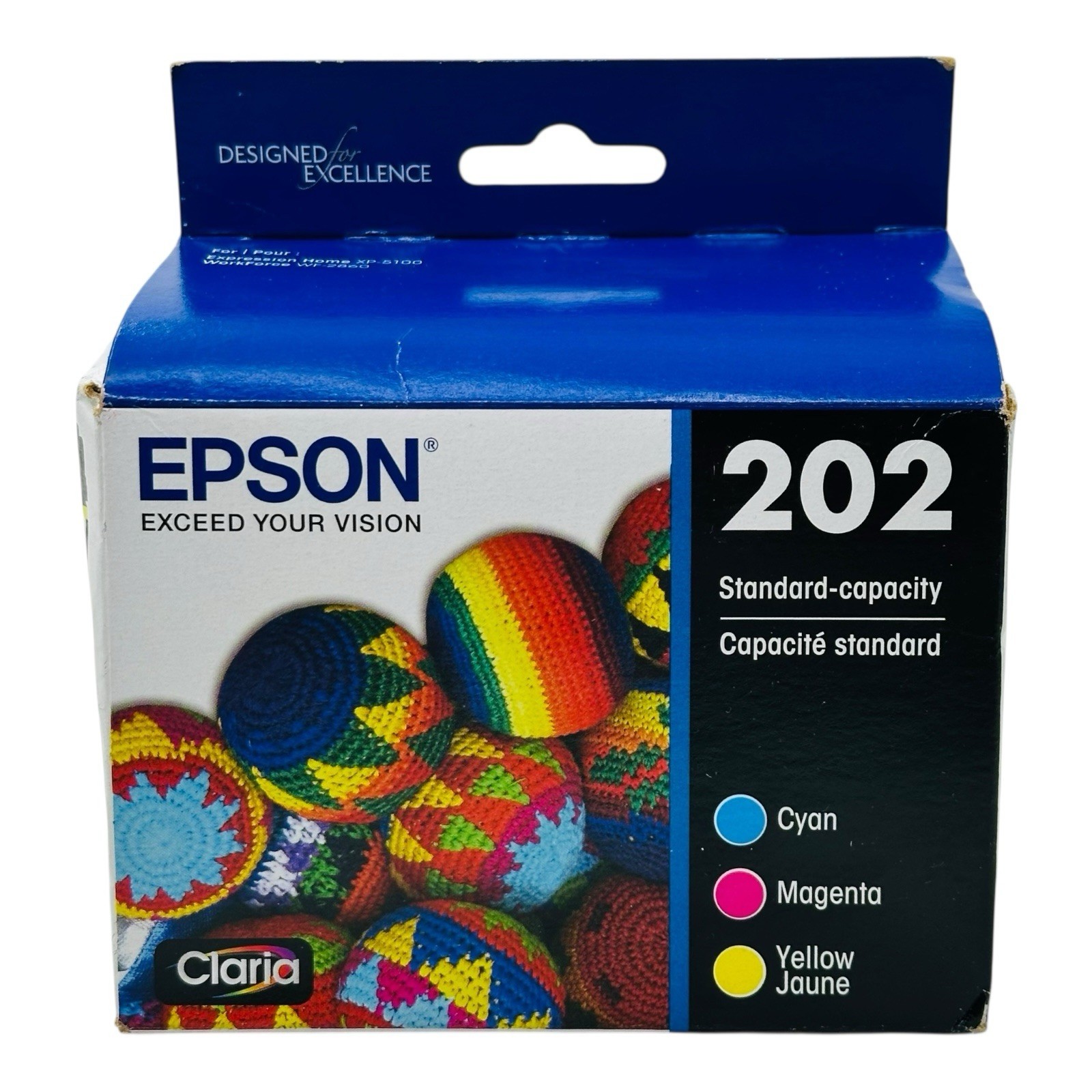 Genuine Epson 202 Cyan Magenta Yellow Ink Cartridge T202520 Exp 2026 Sealed Box