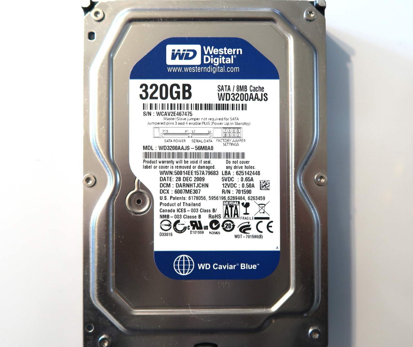 WD3200AAJS-56M0A0 (See description for DCM’s & HDD details) 320gb 3.5" Sata HDD