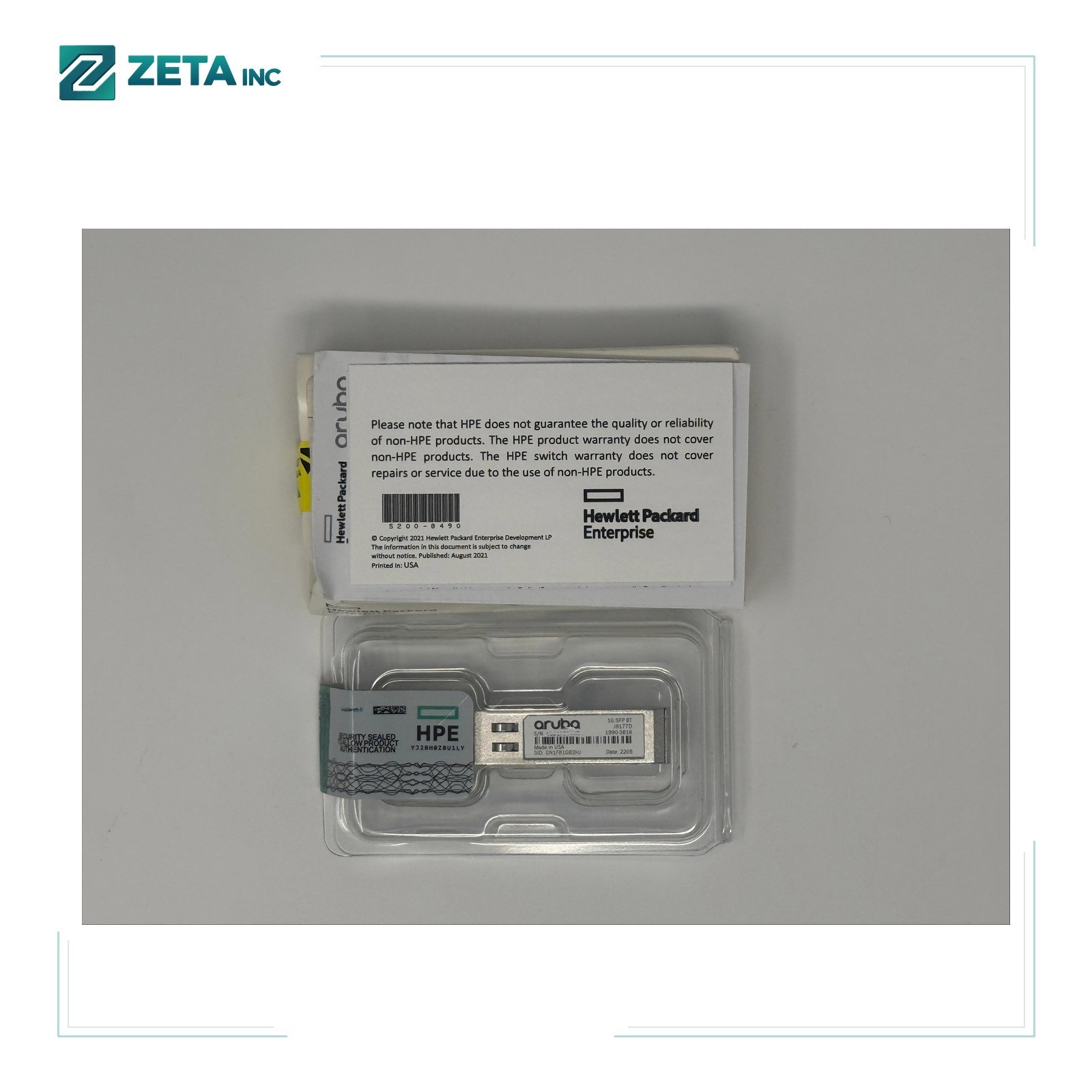 New open box J8177D Aruba 1G SFP RJ45 T 100m Cat5e Transceiver