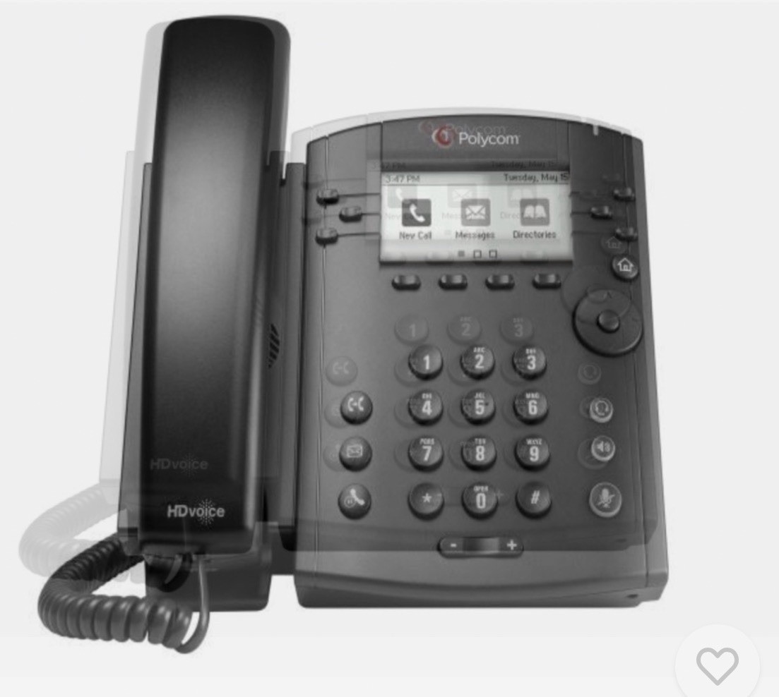 Polycom VVX 301 Wired Handset 6 Line IP Phone - Black