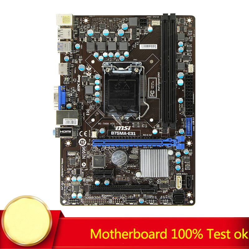 Motherboard Tested For MSI B75MA-E31 LGA1155 DDR3 Mainboard Tested OK