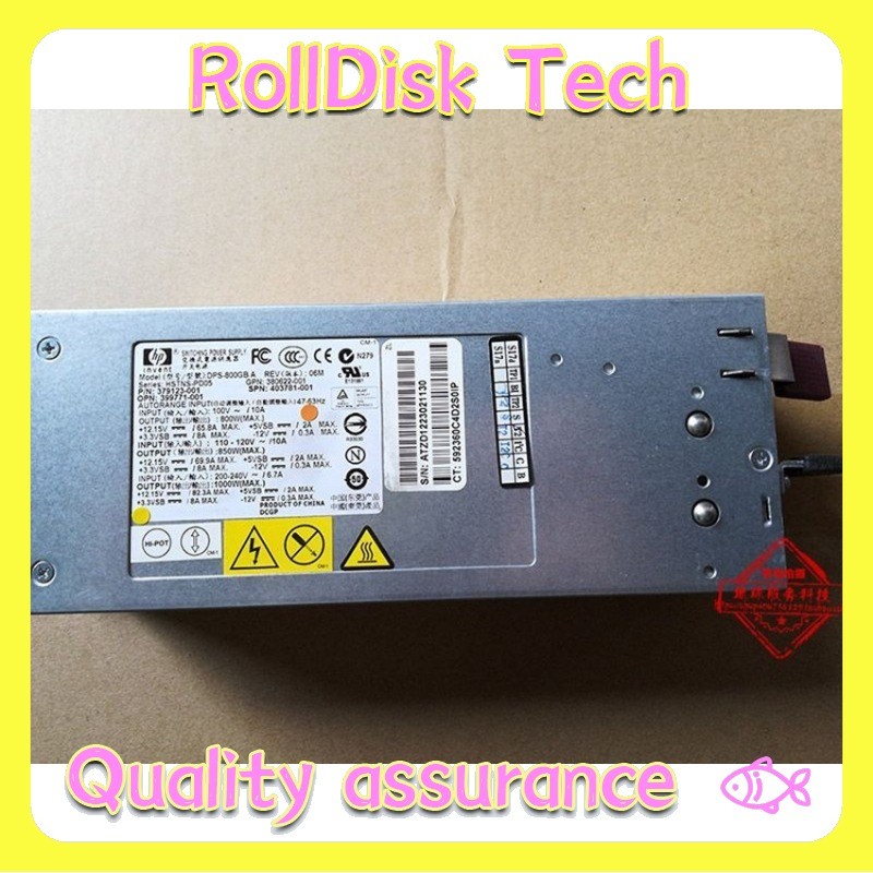 Used HP DL380G5 1000W Server Power DPS-800GB A 379123-001 12V80a Mute.