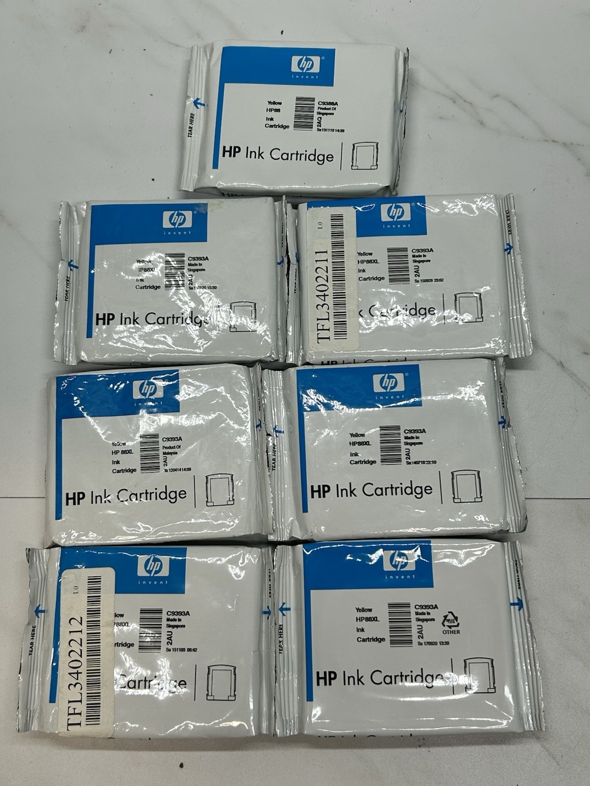 Lot 6 Genuine HP 88XL Ink Cartridges and 1 hp88 Yellow SEE Description